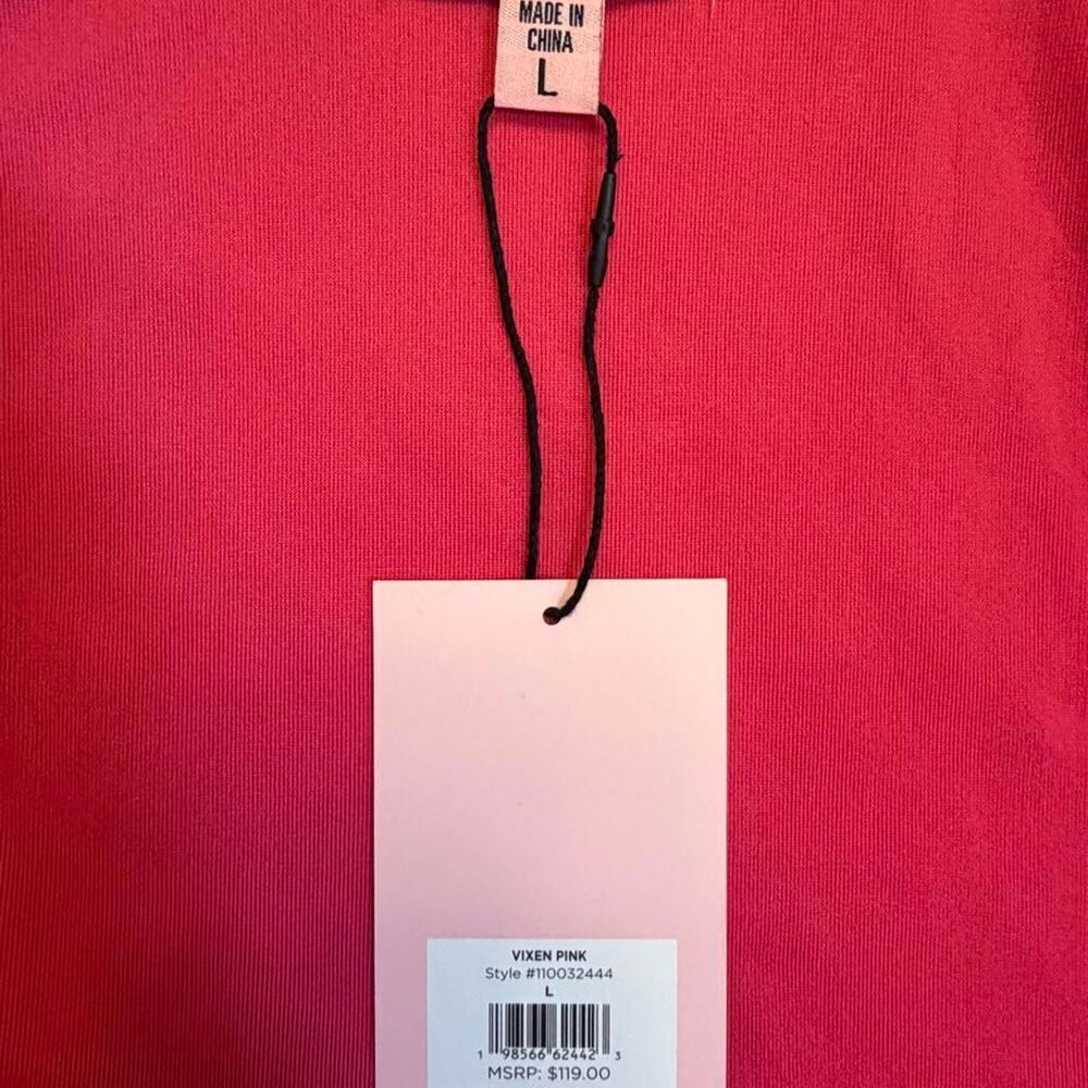 Juicy Couture Women's Sz L Hot Pink OG Big Bling Velour Zip-Up Hoodie Sweater - Picture 5 of 5